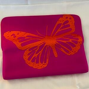 Amazing hot pink bright orange butterfly clutch